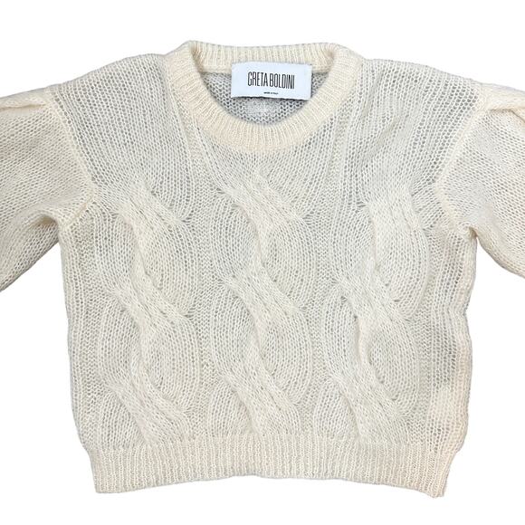 Greta Boldini Eclaire Ivory Mohair Merino Wool Balloon Sleeve Sweater XS Italy - Picture 4 of 16